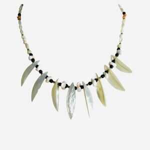 Vintage Abalone Shell Statement Necklace